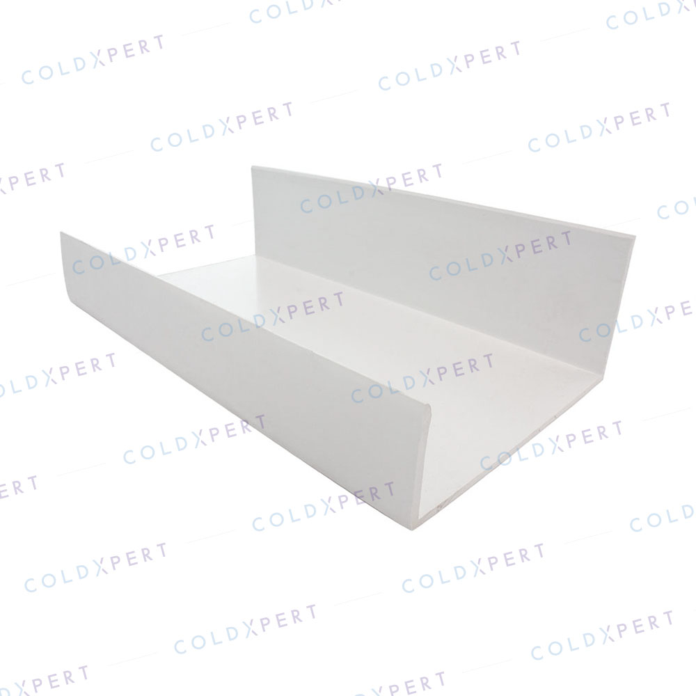 Perfil de desplante asimétrico 100 mm en PVC, blanco neutro