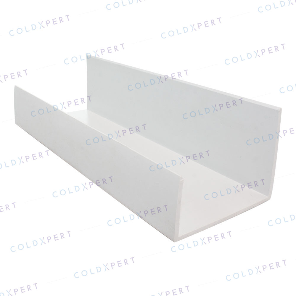 Perfil de desplante asimétrico 63 mm en PVC  blanco neutro