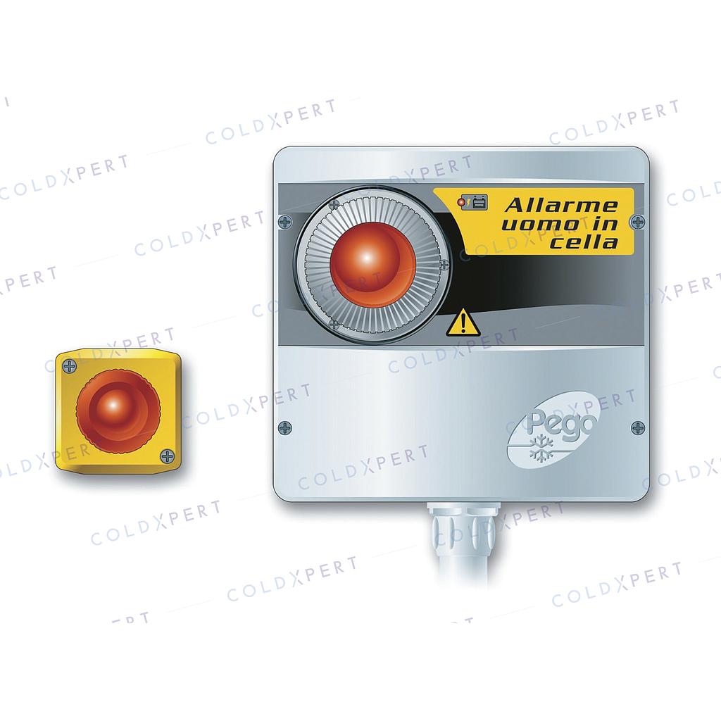 Kit de alarma de hombre atrapado, incluye botonera iluminada, tensión 220V